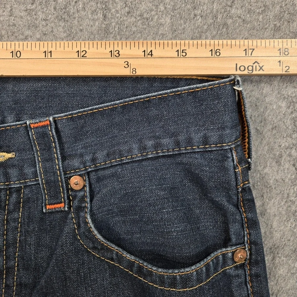 True Religion Skinny Flap Jeans Mens 33x33 (tag 31) Blue Rinse Slim Denim Logo